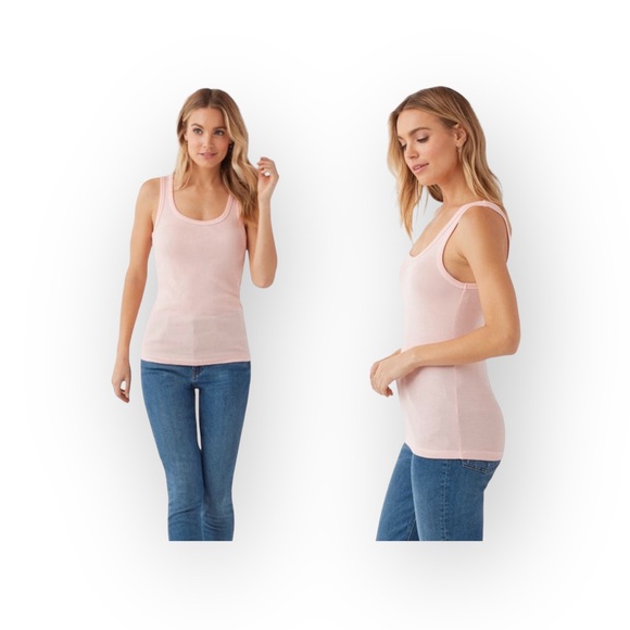 new Splendid ✶ Classic Micro Modal Ribbed Rib Tank Top ✶ Coral Hot Pink ✶ Large - Picture 15 of 16